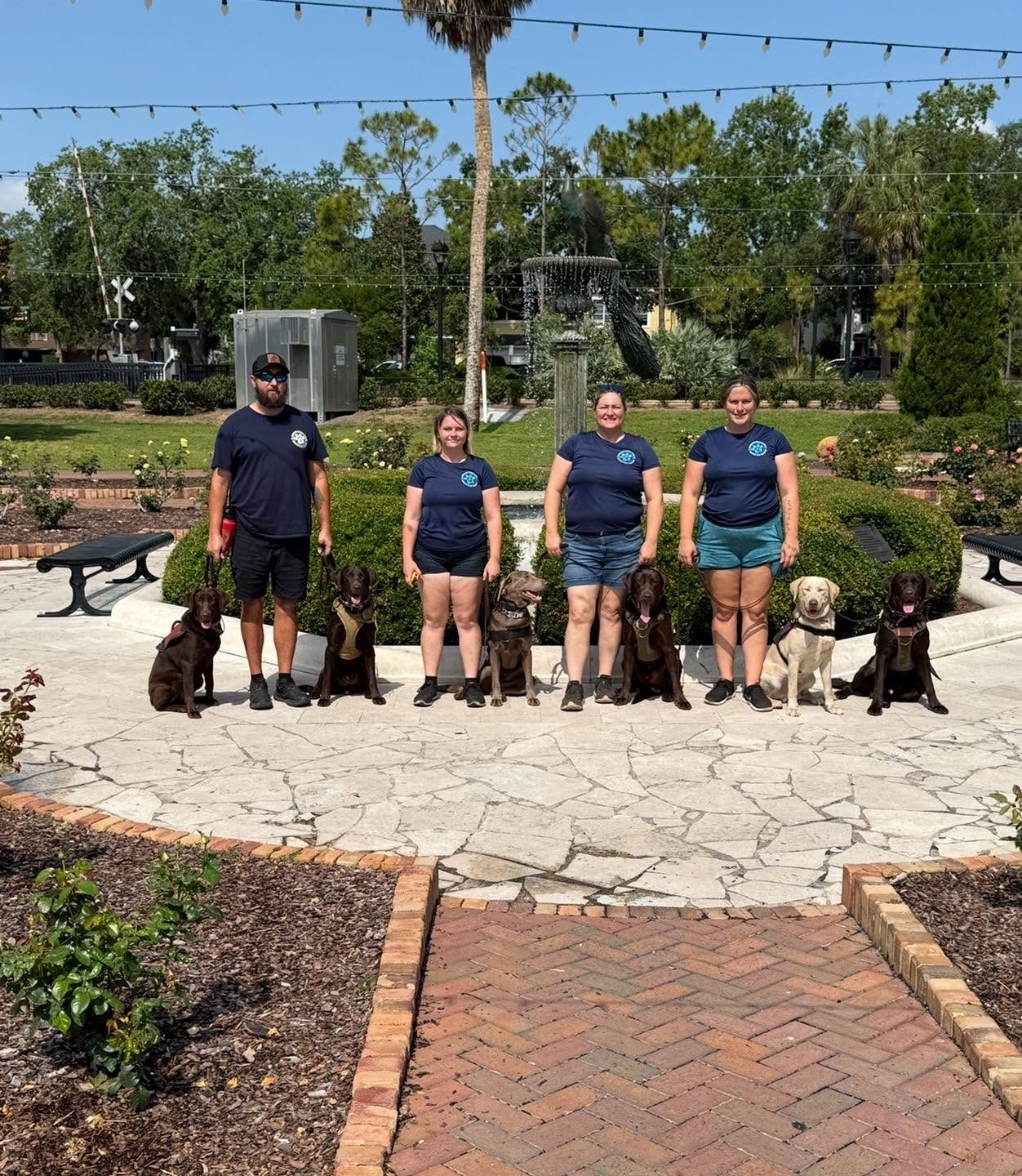 Graduation with service dogs